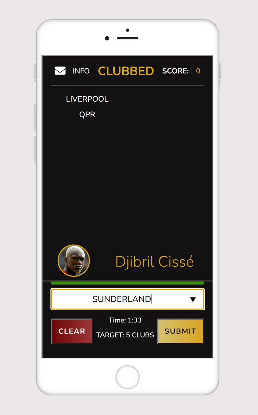 clubbed game mobile page